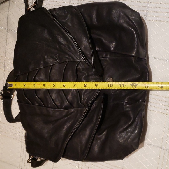 Charles David Designer Vintage Black Leather Hobo Shoulder Bag Handbag XL Used - Picture 15 of 17